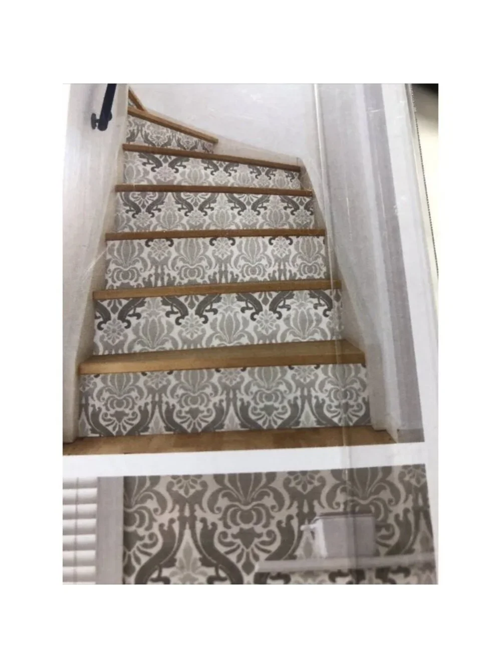 NUWALLPAPER Grey Nouveau Damask Peel And Stick Wallpaper Roll 20.5”x18ft